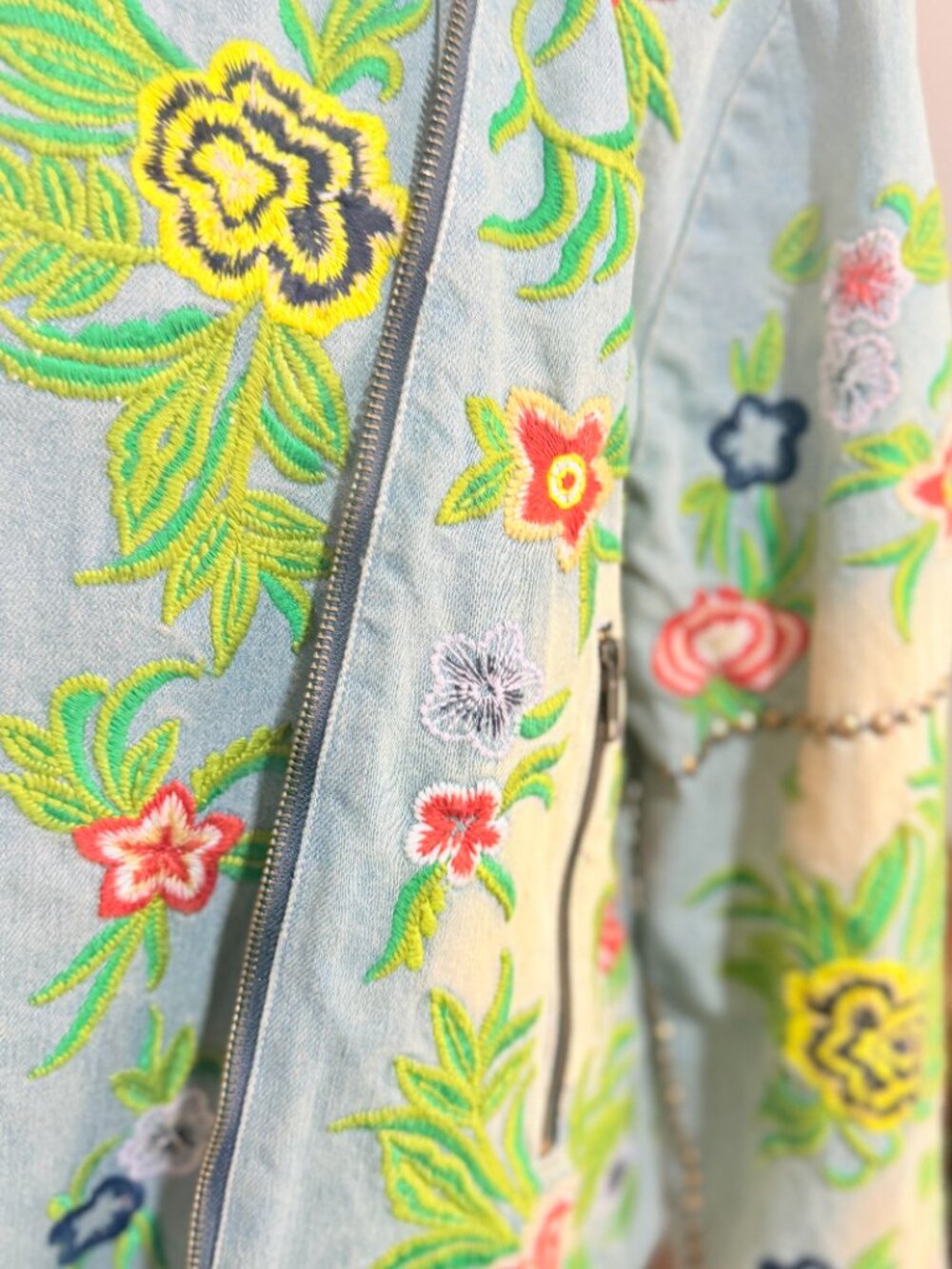 Aratta Embroidered Denim Jacket - Large - Picture 3 of 10